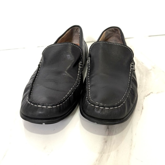 Ecco Men's Dark Leather Slip-On Loafers 42/9 - Picture 2 of 8